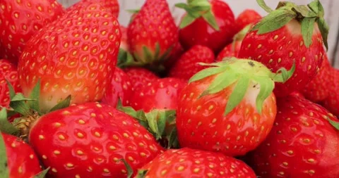 Fresh Strawberries - Cinematic Zoom In Stock Footage