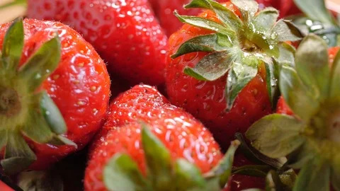 Fresh strawberries close up background 2 Video stock 107214088