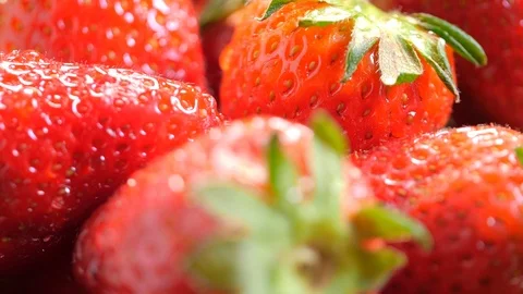Fresh strawberries close up background Video stock 107212127