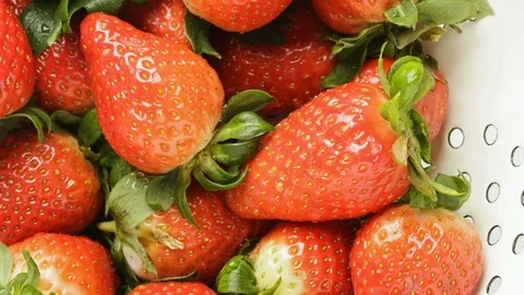 Fresh strawberries Stock Footage 76327586