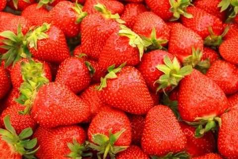 Fresh strawberries full frame background Stock Photos