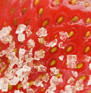 Fresh strawberries with sugar Stock Photos