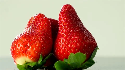 Fresh Strawberry Close-Up Rotating Stock Footage 233910932