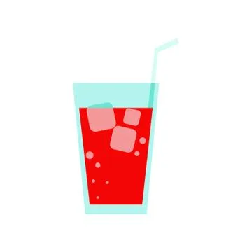 Fresh Strawberry Drink Simple Flat Illustration Stock Illustration