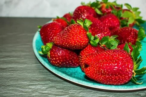 Fresh Strawberry on a plate. Stock Photos