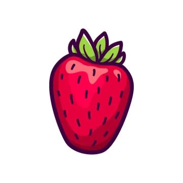 Fresh Strawberry vector icon isolated on white Stock Illustration