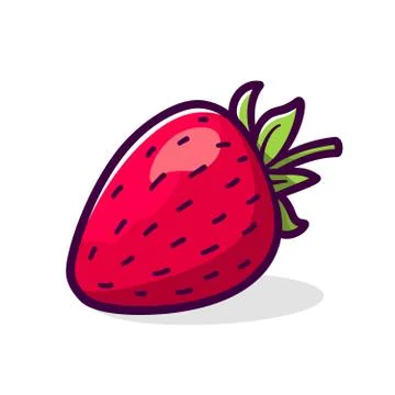 Fresh Strawberry vector icon isolated on white Stock Illustration