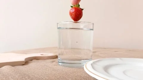 Fresh strawberry with a white background Stock Footage 146250381