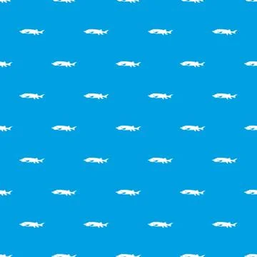 Fresh sturgeon fish pattern seamless blue 스톡 일러스트