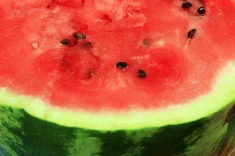 A fresh sugar red watermelon close up Stock Photos