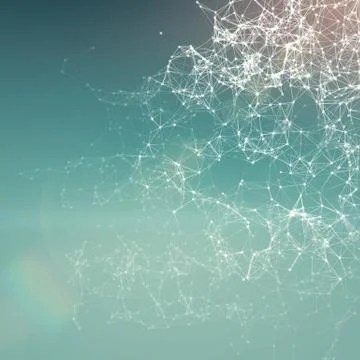 Fresh summer abstract background. connecting dots, lens flare Stock Illustration