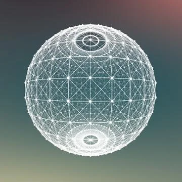 Fresh summer abstract sphere background. connecting dots Stock Illustration