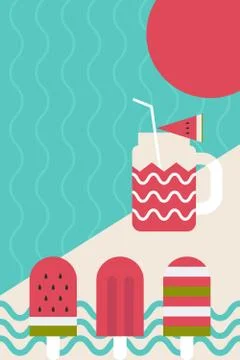 Fresh summer popsicle Illustrazione stock
