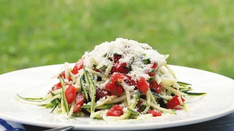Fresh summer vegetable salad. Stock Footage 119834577