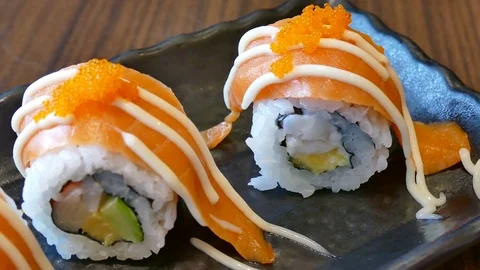 Fresh Sushi Stock Footage 76587745