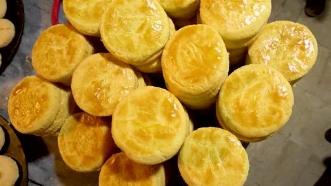 Fresh sweet biscuits top angle Stock Footage 241411616