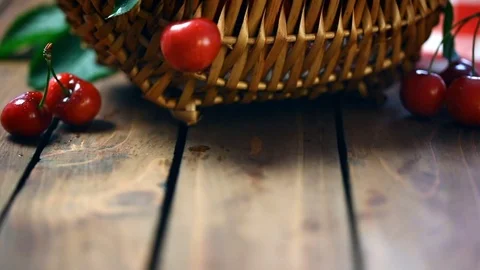 Fresh Sweet Cherries Stock Footage 72624184