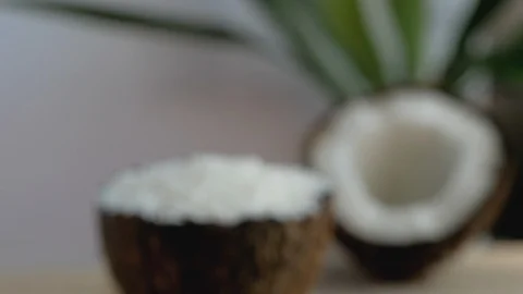 Fresh Sweet Coconut Closeup Stock-Footage 111672653