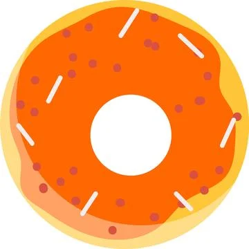 Fresh sweet donut vector bakery icon isolated on white Иллюстрация
