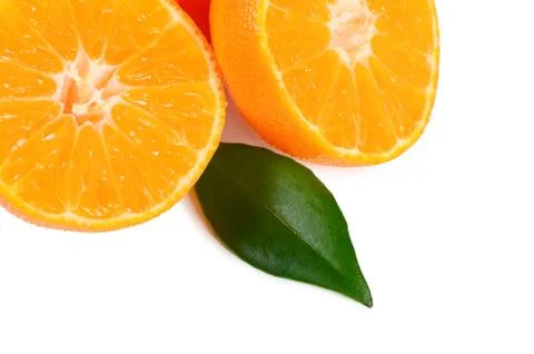 The fresh tangerine isolated on a white background Stock Photos