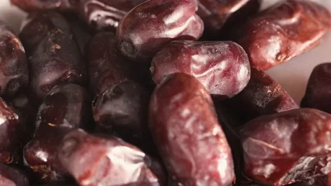 Fresh, tasty dates rotating slowly Stock Footage 166389314