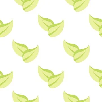 Fresh tea leaf seamless pattern Stock Illustration