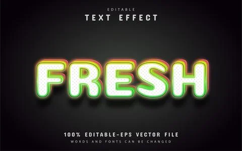 Fresh text, 3d editable text effect Stock Illustration