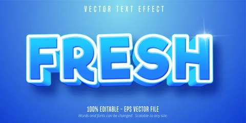 Fresh text, blue editable text effect Stock Illustration