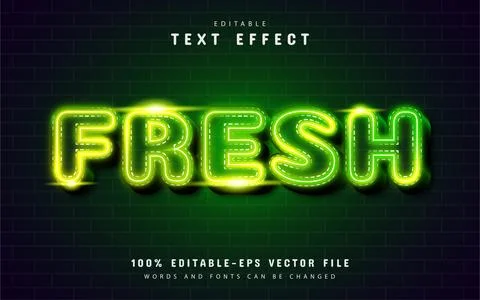 Fresh text effect with green light Stock Illustration