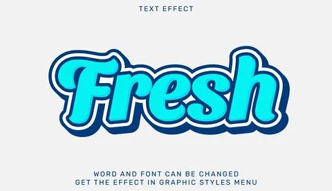 Fresh text effect template in 3d design イラスト素材