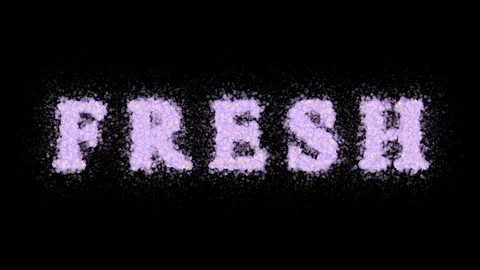 Fresh Text Message of Flowers Black Background Alpha Matte Seamless Loop Stock Footage 129087209