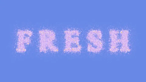 Fresh Text Message of Flowers Blue Background Alpha Matte Seamless Loop Stock Footage 129087014