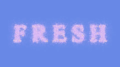 Fresh Text Message of Flowers Blue Background Alpha Matte Seamless Loop Stock Footage 129145832