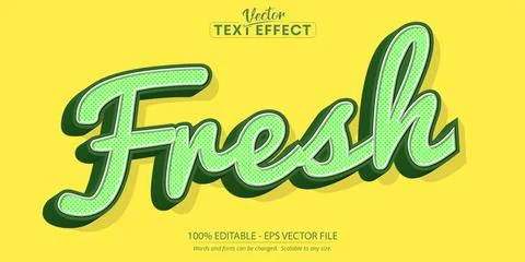 Fresh text, retro style editable text effect Stock Illustration