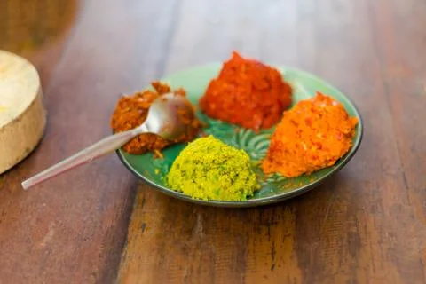 Fresh thai hot curry paste Foto stock