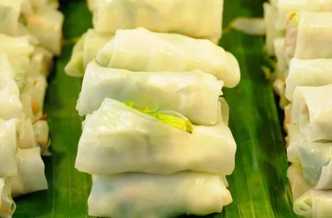Fresh Thai Spring Rolls Stock Photos