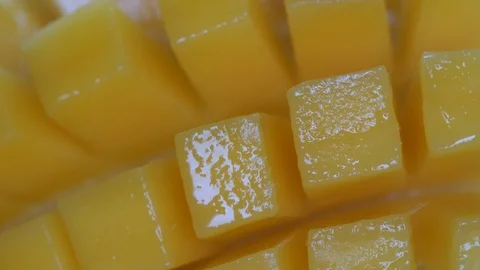 Fresh thai yellow mango background, rotates, tropical fruit, close up Stock Footage 109470148