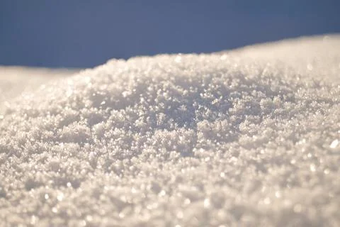Fresh thick layer of snow close-up. Stock Photos