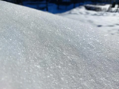 Fresh thick layer of snow close-up. Stock Photos