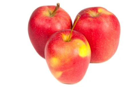 Fresh three red apples Stock Photos