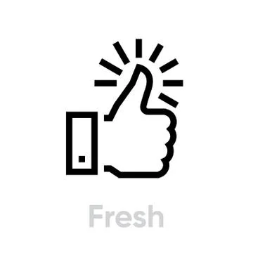 Fresh thumb up down icon. Editable line vector. イラスト素材