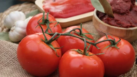 Fresh tomato close up 스톡 동영상 260162755