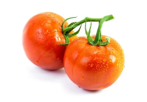 Fresh tomato with drop Stock Photos
