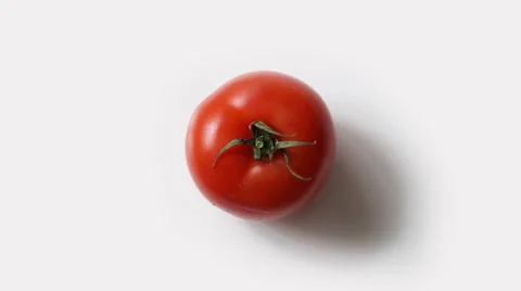 Fresh tomato rotation on white background Stock Footage 61451776