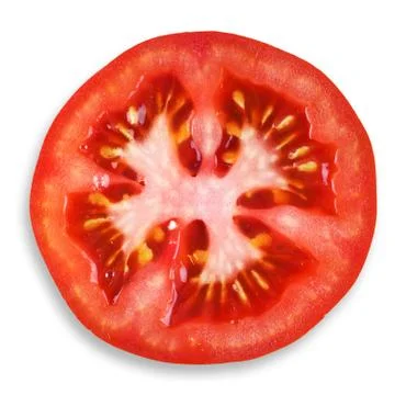 Fresh tomato slice closeup Stock Photos