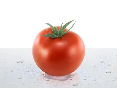 Fresh tomato on the table with water droplets Stock Illustration