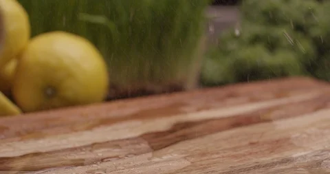 Fresh tomato tomatoes bouncing onto cutting board 2 Stock Footage 123847101