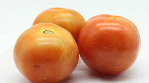 Fresh tomato on white background Stock Footage 141262363