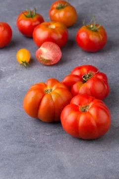 Fresh tomatoes in the foreground with copyspace 写真素材