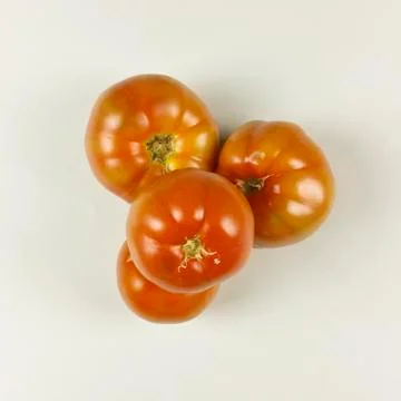 Fresh tomatoes isolated on white background - top view Stock Photos